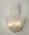 Italian wall light with clear Murano glass leaves hand blown in Graniglia technique to produce granular textured effect,...