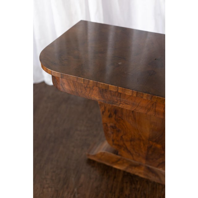 Brown Pair of 1930s French Art Deco Demilune Tables For Sale - Image 8 of 18