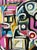 Wood Vintage Geometric Vibrant Terry J Frid Oil on Canvas For Sale - Image 7 of 17