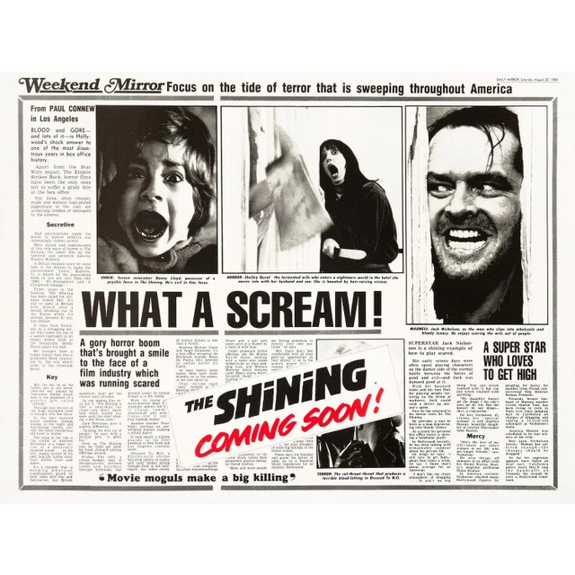"The Shining" Original Vintage British Quad Movie Poster, 1980 For Sale - Image 4 of 4