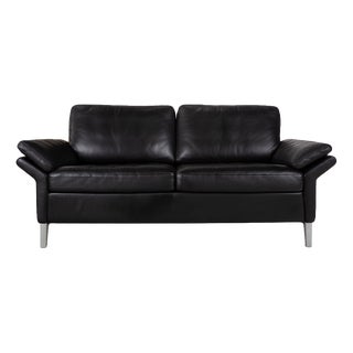 Model 3300 3-Seater Sofa in Black Leather from Rolf Benz For Sale