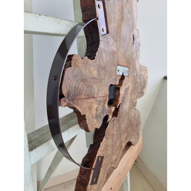 Half Moon - One-of-a-Kind Handcrafted Driftwood Wall Clock Sculpture For Sale - Image 11 of 14
