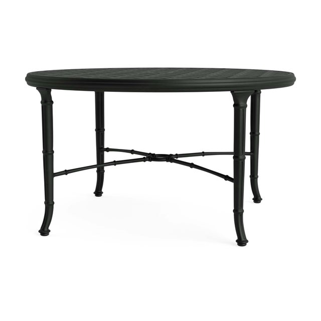 Brown Jordan Calcutta 36" Round Cast Top Chat Table in Black Jade For Sale