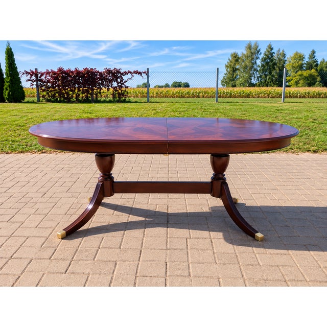 Large Regency Wooden Extendable Table from Heldense For Sale - Image 10 of 18