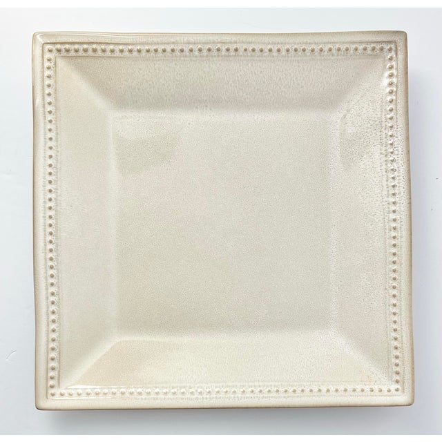 Pier 1 “Spice Route Sesame” Square Stoneware Dinner Plates - Set of 10 For Sale - Image 4 of 6