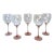 Set of 5 Pink Stemmed Luminarc Wine Glasses Made in France For Sale