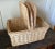 Farmhouse Large Vintage Rattan / Wicker Double Lid Picnic Basket for Farmhouse, Coastal, Rustic European, Cottage Core and Traditional Decor For Sale - Image 3 of 5