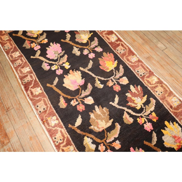 Floral Turkish Anatolian Runner, 3'2'' X 7'6'' For Sale - Image 4 of 5