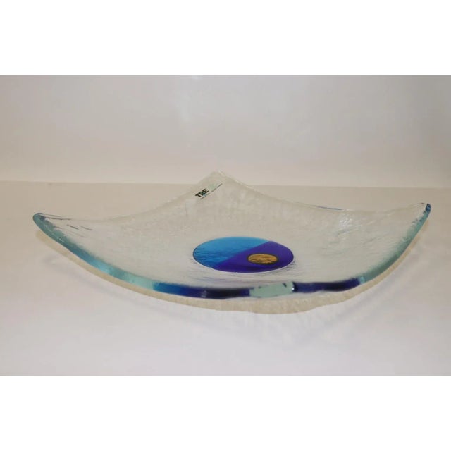 Late 20th Century Mid-Century Murano Hand Cast Glass Dish For Sale - Image 10 of 12