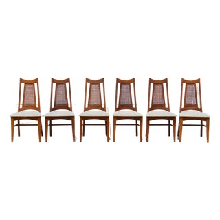 1960s Liberty Chair Co. Mid-Century Modern Cane Back Dining Chairs – Set of 6 For Sale