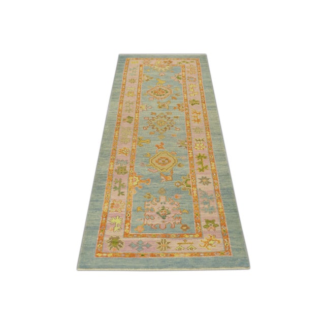 Early 21st Century Modern Turkish Oushak Rug 3' x 8'6" For Sale - Image 5 of 5