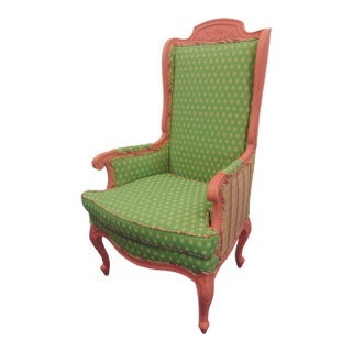 Louis XV Style Pink Painted Armchair For Sale