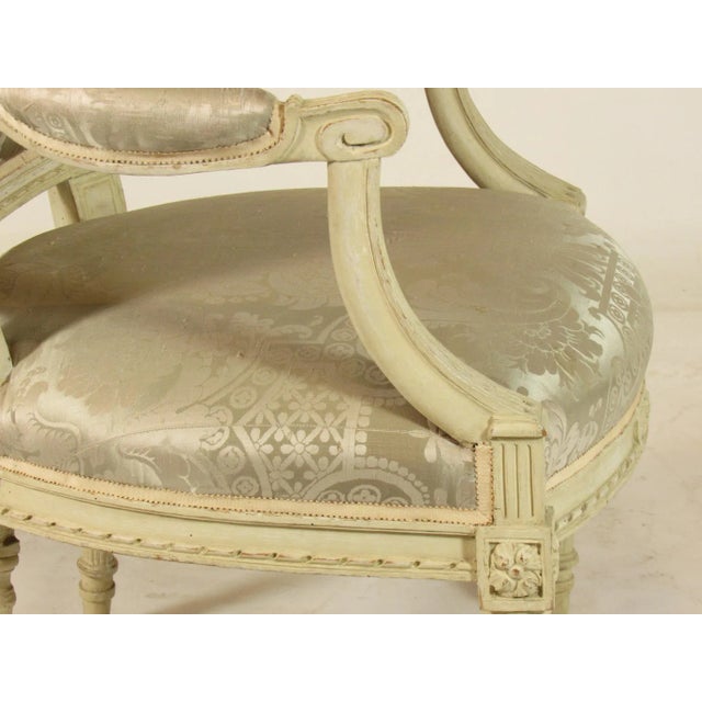 19th C. Vintage Louis XVI Fautueils- A Pair For Sale - Image 10 of 12