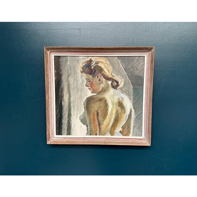 Waldemar (Walle) Ewetz, Nude Woman from Behind, 1960s, Oil Painting on Panel, Framed For Sale - Image 9 of 16
