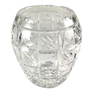 1950s Mid-Century Modern Cut Glass Rose Bowl For Sale