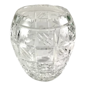 1950s Mid-Century Modern Cut Glass Rose Bowl