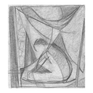 Drawing of a Figure in a Modern Landscape For Sale