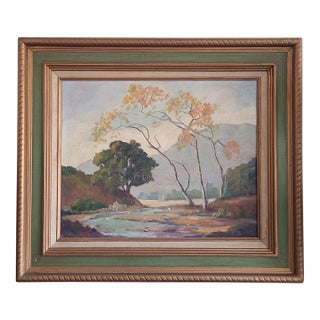 Cornelia Reimer 1950's Plein Air Oil Painting Arroyo Seco California Landscape For Sale