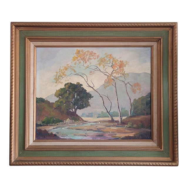 Cornelia Reimer 1950's Plein Air Oil Painting Arroyo Seco California Landscape For Sale