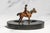 Charming Antique Austrian Cold Painted Bronze Fox Hunt Horse Sculpture Catchall English Equestrian Desk Tray Black Stone Home Office Decor For Sale - Image 9 of 13