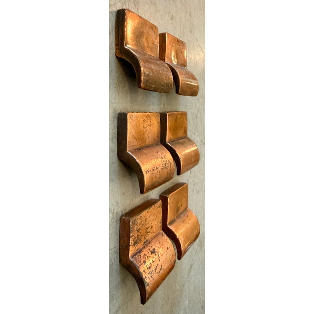 Copper Set of 10 Copper Heavy Cabinet Pulls & Handles From 30's For Sale - Image 8 of 9