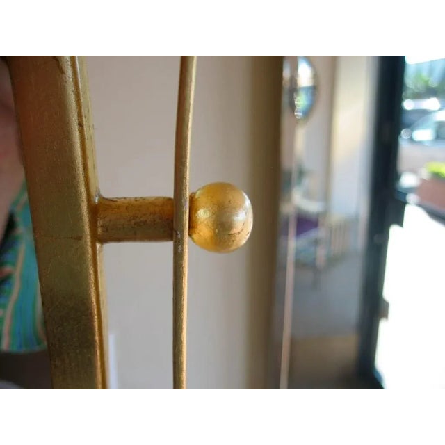 Wood Vintage Venetian Italian Gilded & White Lacquered Swivel Standing Vanity Mirror or Sculpture Signed 50's For Sale - Image 7 of 10