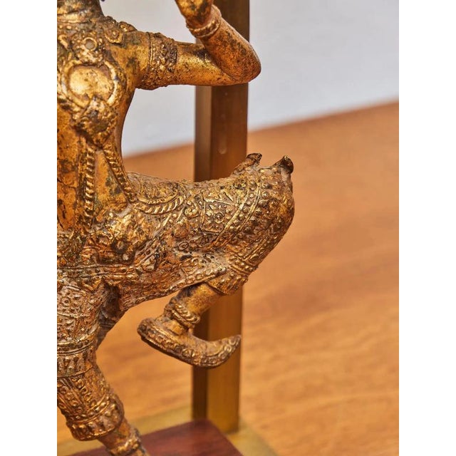 Goldenrod Vintage Shiva Table Lamp, Thailand For Sale - Image 8 of 11