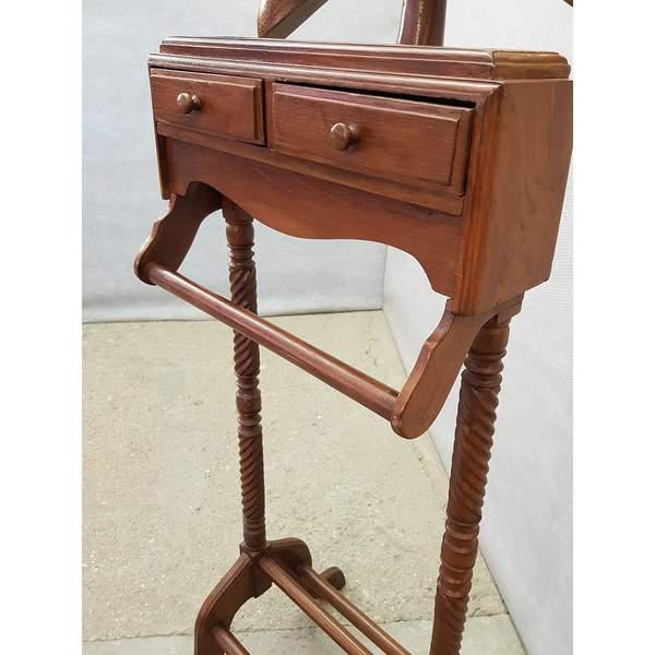 Vintage Gentleman's Wooden Valet Stand Suit Rack Clothing Hanger Butler