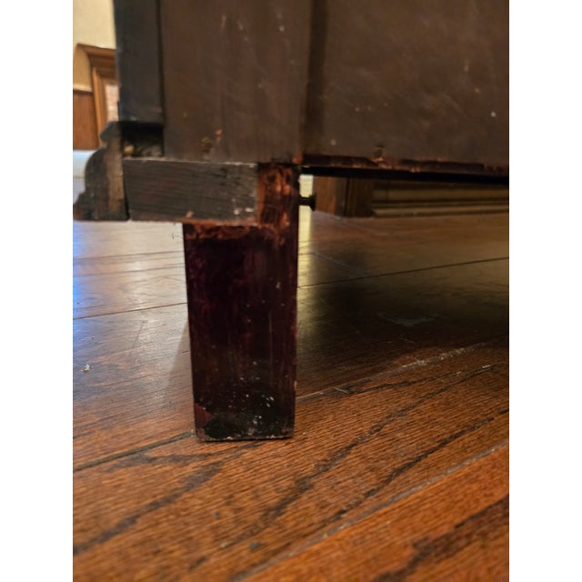 English Gothic Revival Hand-Carved Walnut Sideboard, Original Brass Hardware, 19th Century For Sale - Image 17 of 18