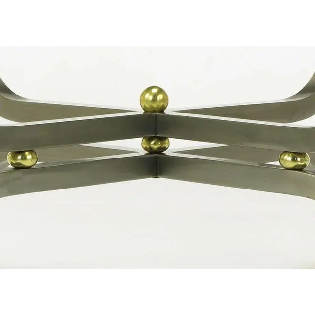 Regency Brass & Gunmetal Coffee Table For Sale In Chicago - Image 6 of 8