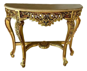 French Style Console Table – Beige Marble Top