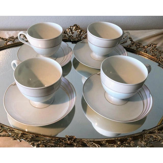 80's en Vogue for Maxim's of France Tea Cups & Saucers- 8 Pieces For Sale In San Diego - Image 6 of 6