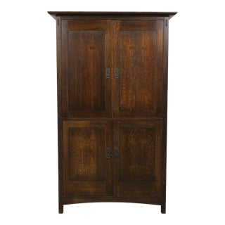 Stickley Mission Oak Tv Wardrobe Cabinet For Sale