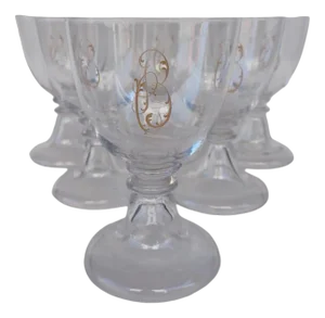 Large 19th Century Crystal Glasses from Val Saint Lambert, Set of 6