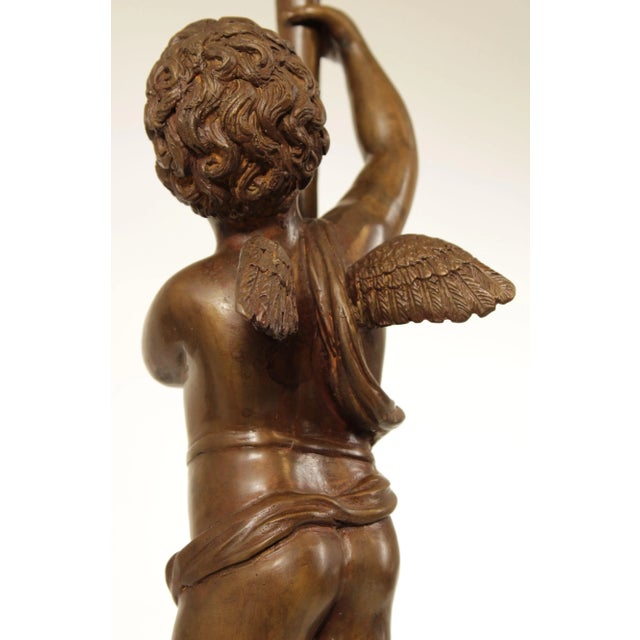 Italian Renaissance Revival Style Bronze Six-Light Figural Candle Holder For Sale - Image 9 of 13