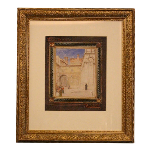 Circa 1872-1880 Watercolor by Albert Goodwin, "San Michele, Lucca" For Sale