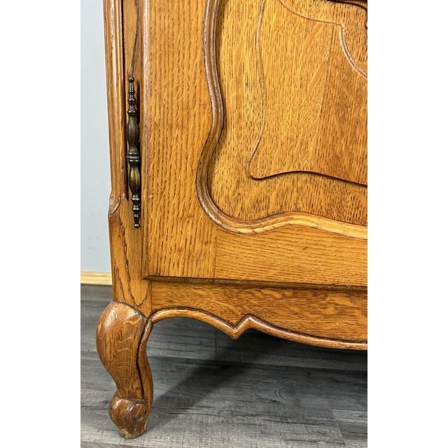 Brown Vintage French Louis XVI Style Oak Display Bookcase For Sale - Image 8 of 12