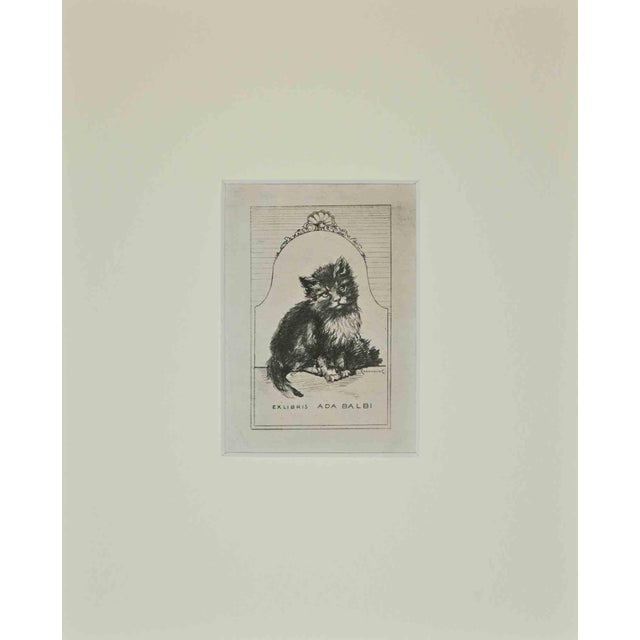 Modern Carlo Casanova, Ex Libris for Ada Balbi, Woodcut, Mid-20th Century For Sale - Image 3 of 3