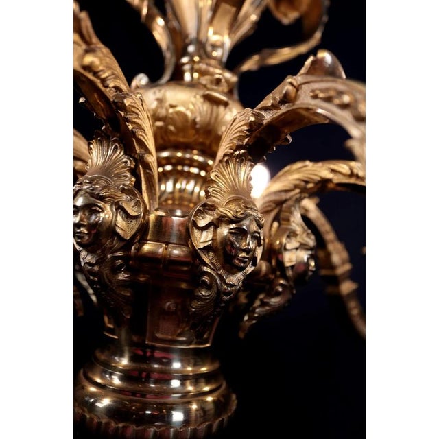Gold Antique French Bronze Mazarin Chandelier For Sale - Image 8 of 8