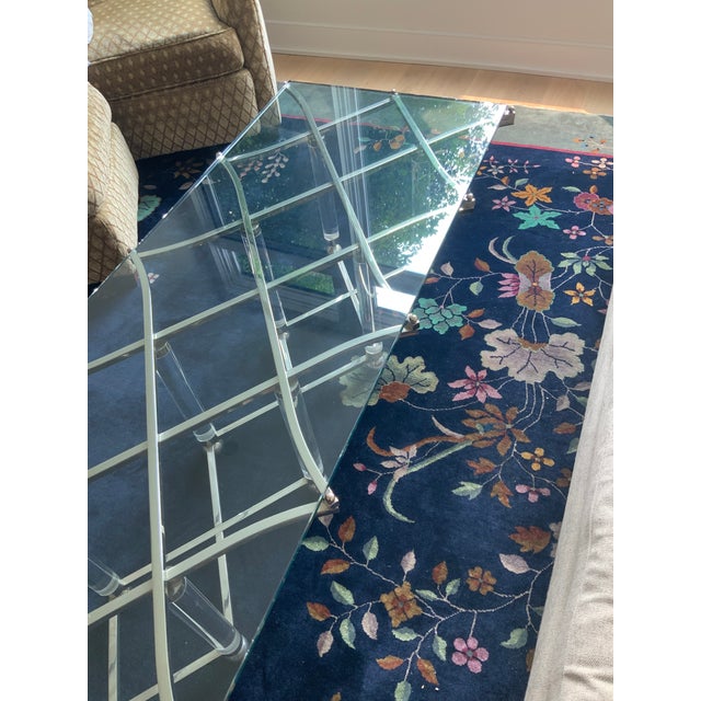 Chrome Charles Hollis Jones Nickel/Chrome and Lucite Treillage Cocktail Table For Sale - Image 8 of 14