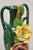 Victorian Vtg Victorian Style Green Ceramic Capodimonte 18" Vase With Pink Yellow Flowers For Sale - Image 3 of 13