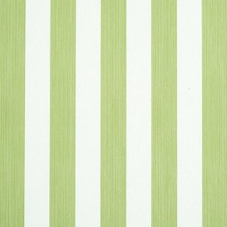 Schumacher Edwin Stripe Medium Wallpaper in Leaf For Sale