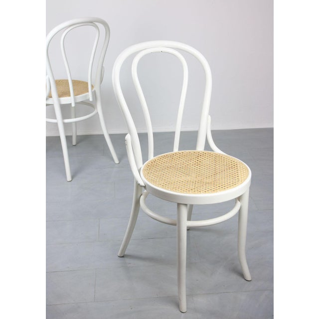 No. 18 White Chairs attributed to Michael Thonet, Set of 4 For Sale - Image 17 of 18