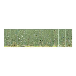 36"*96", a Set of 18th Century Style Chinoiserie Handmade Wallpaper, Vintage , Antique Style, Chinoiserie, Interior Wall Decor For Sale