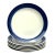 Mid-Century Modern Scandinavian Stoneware "Koka Blå" Side Plates by Hertha Bengtson for Rörstrand - Set of 6 For Sale