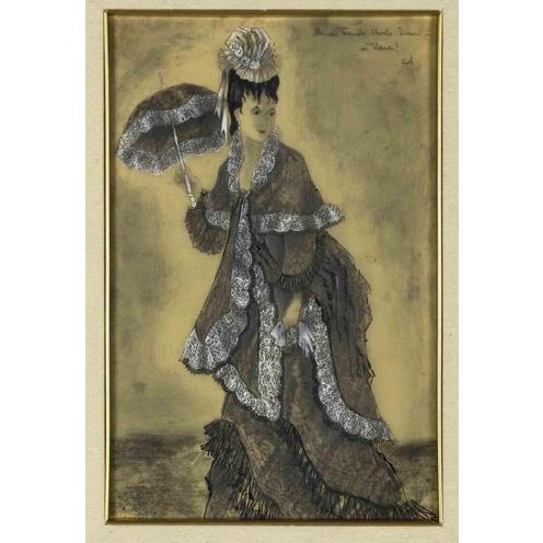 Erhard Klepper, Noble Woman, 1948, Mixed Media on Paper For Sale - Image 4 of 4