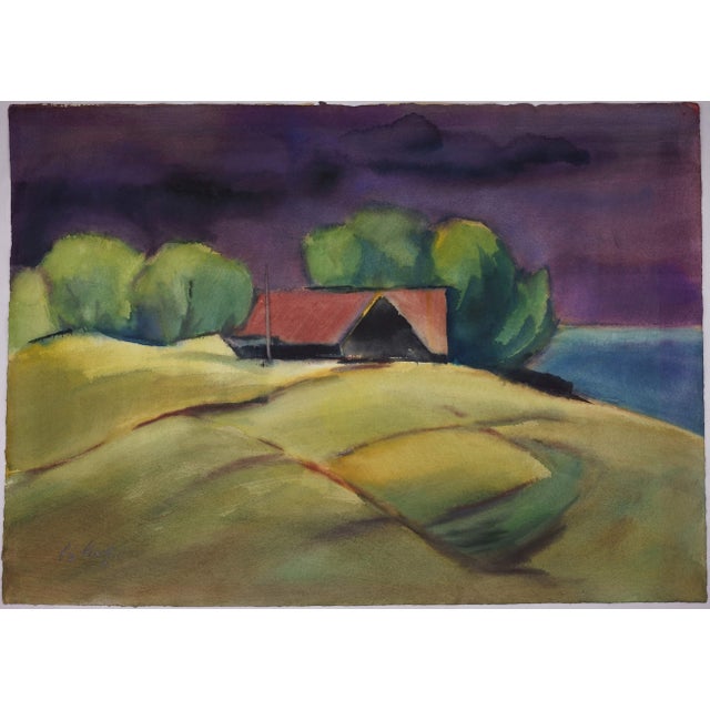 Fritz Kohlstädt, Gehöft auf Bornholm, 1990, Watercolor For Sale - Image 4 of 6