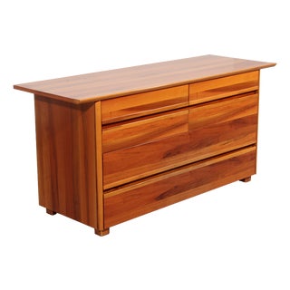 Italian Architectural Chest of Drawers in Walnut, 1970 For Sale