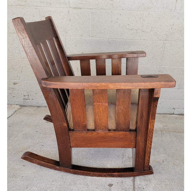 Fine Mission Oak Rocking Chair Circa. 1910 For Sale In San Francisco - Image 6 of 18