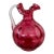 1950s Fenton Cranberry Coin Dot Art Glass Pitcher With Twisted Clear Handle For Sale
